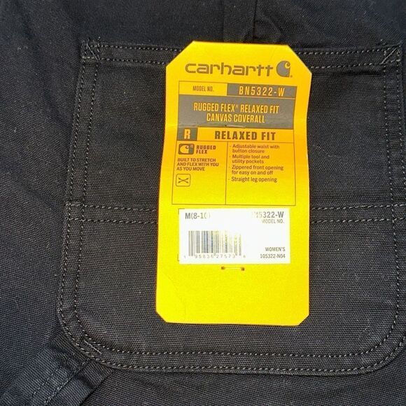 NWT Carhartt women’s Rugged-Flex Relaxed Fit Canvas Coverall sz M 8-10 BN5322-W - Picture 2 of 7